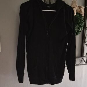 Active USA Black Zip-Up Cardigan